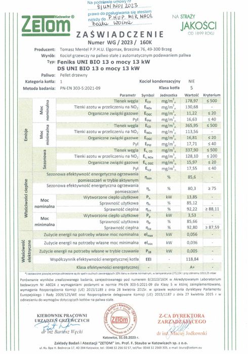 Kocioł Piec na Pellet Drewno Węgiel 5 klasa 13kW