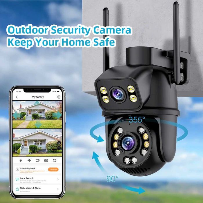 Wifi Двойная камера видеонаблюдения 8 Мп ICsee Подвійна відеонагляду