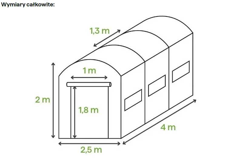 TUNEL Ogrodowy Foliowy 3x6m 2x3m 2,5x4m Szklarnia GRUBE RURKI 25mm