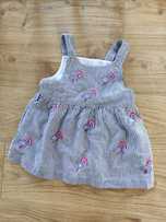 Sukienka na szelkach f&f tęcza 6-9m