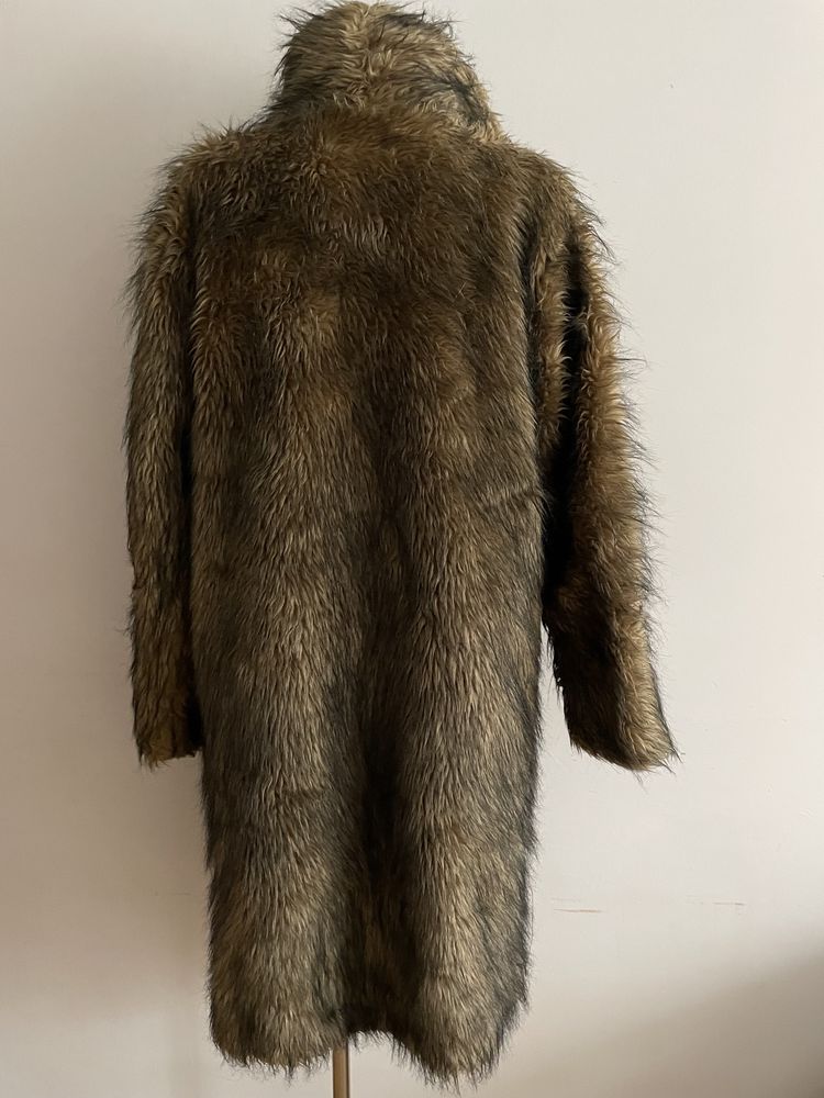 Reclaimed Vintage płaszcz, sztuczne futro, rozmiar XL