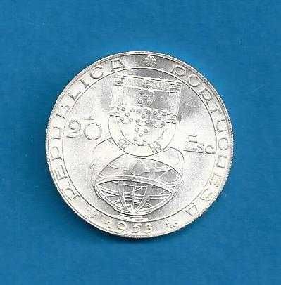 Republica    20 Escudos 1953 Prata
