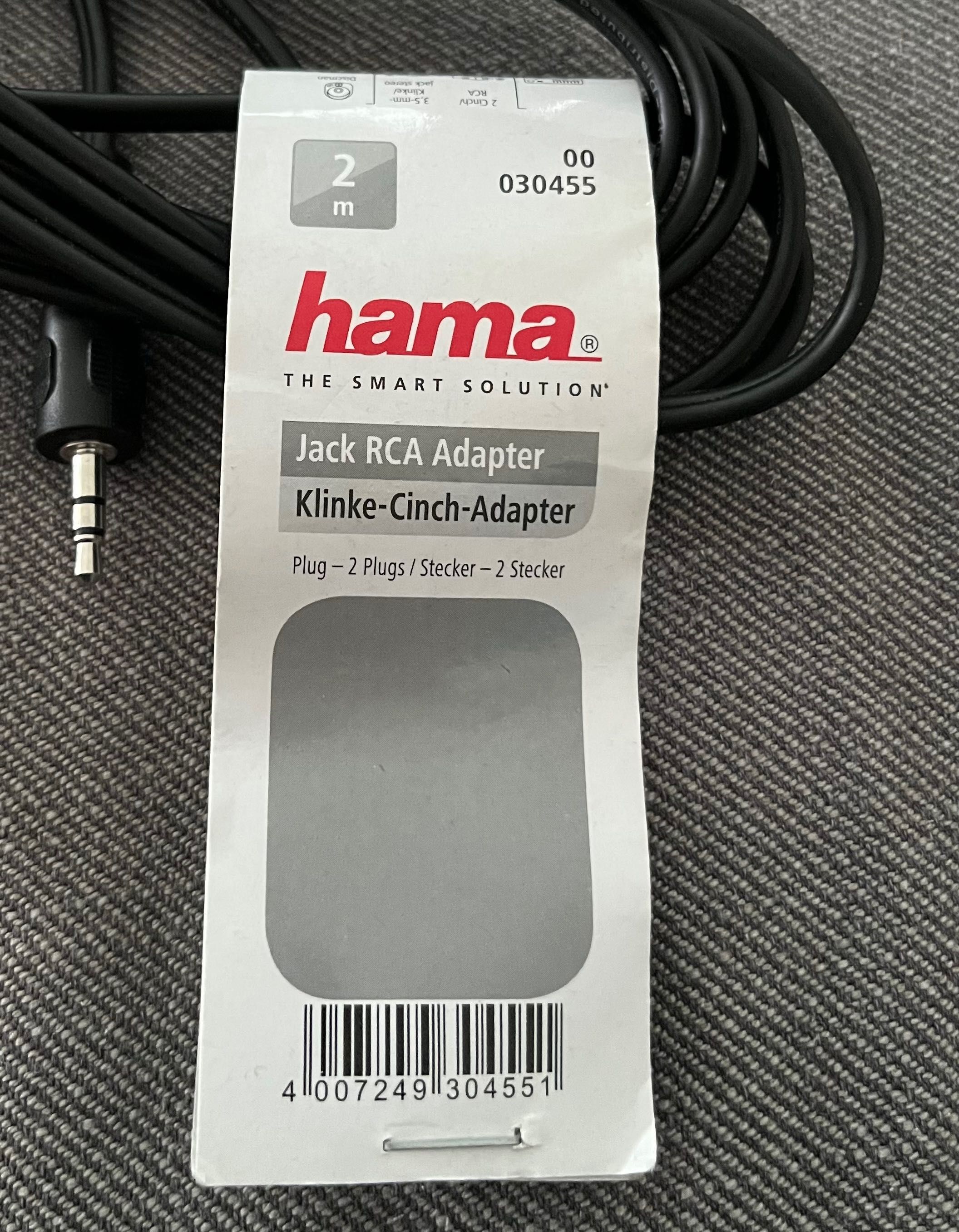 HAMA Kabel audio Mini Jack 3,5mm – 2xCinch - 2 metry
