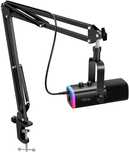 Mikrofon dynamiczny studyjny Fifine AM8T USB/XLR RGB ze statywem PnP.