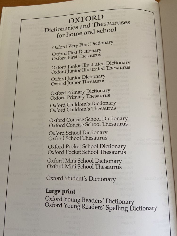 Children’s colour dictionary (for homework help)