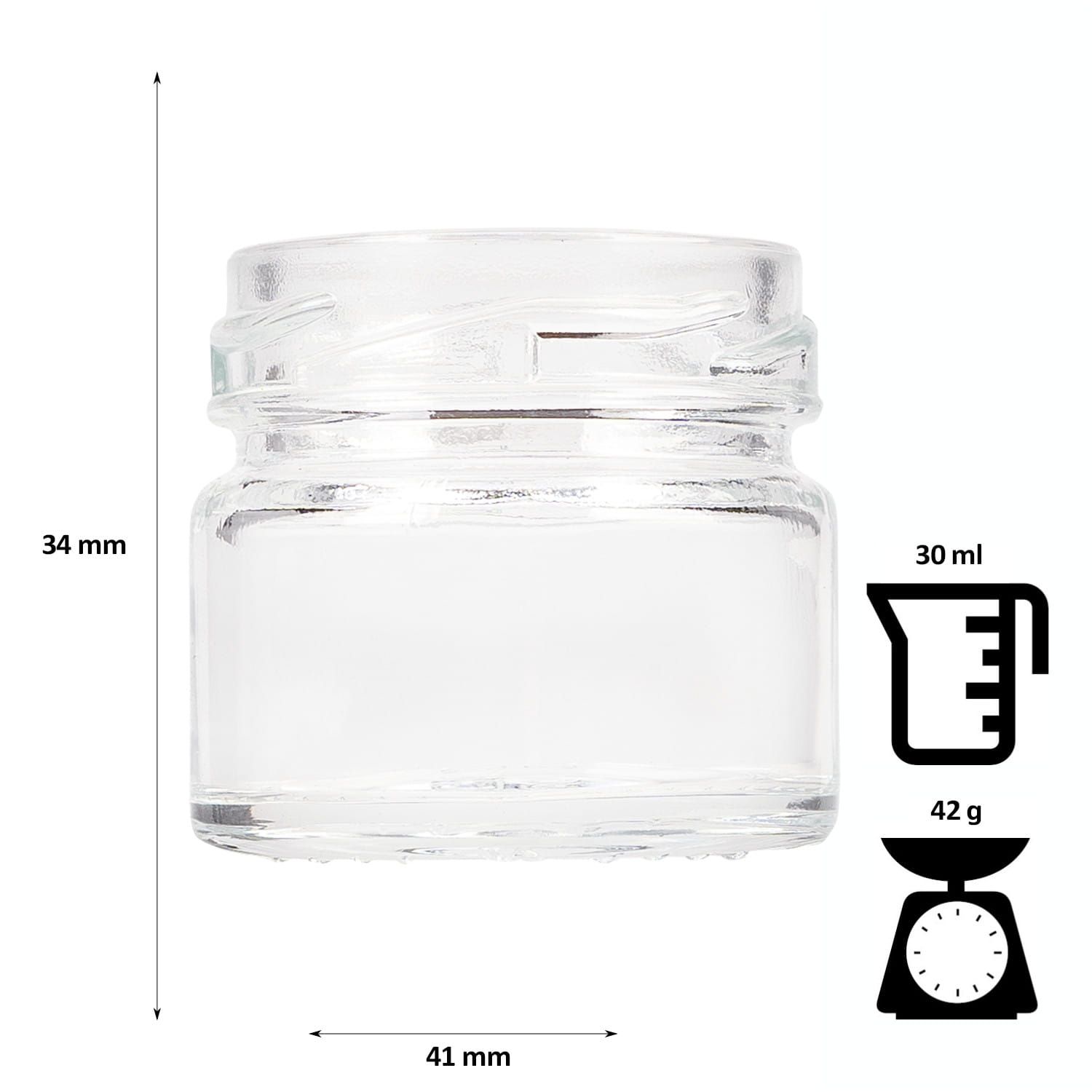 10x słoik szklany 30 ml na przyprawy dżem konfitury miód z zakrętką