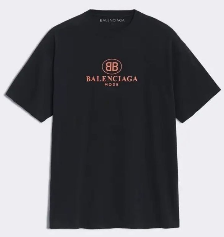 Мужские футболки Balenciaga черная белая BB баленсиага