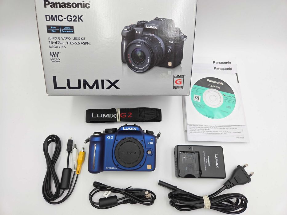 WYPRZEDAŻ Aparat Panasonic Lumix G2 body - niebieski - jak nowy