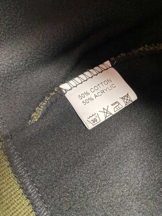 Мужская шапка STONE ISLAND зимняя НА ФЛИСЕ хаки/зеленая 52-62 см Стоун