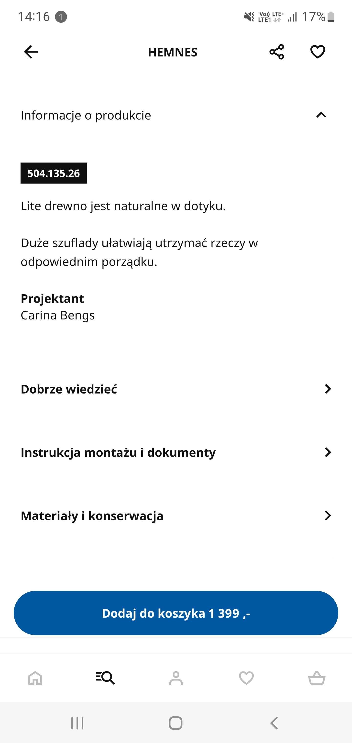Szafka pod TV IKEA Hemnes