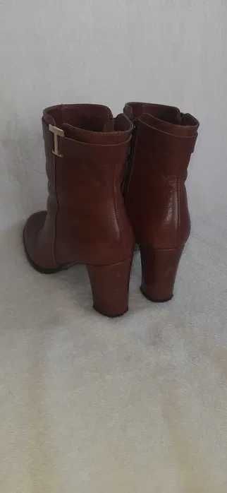 2 PARY:  Skórzane botki PAMAR rozm.38 + nowe baletki r.33