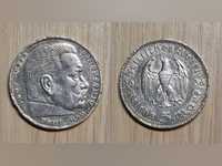 Монета 5 рейхсмарок 1936г., серия А, серебро