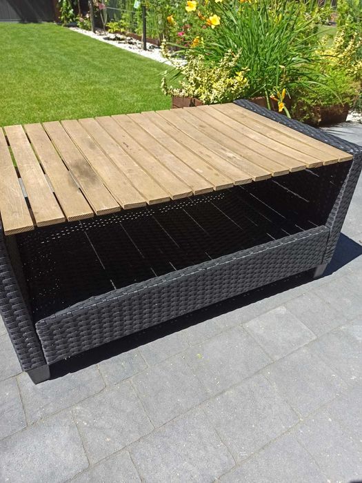 Stolik ogrodowy drewno / technorattan