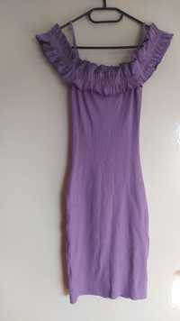 Sukienka fioletowa typu hiszpanka