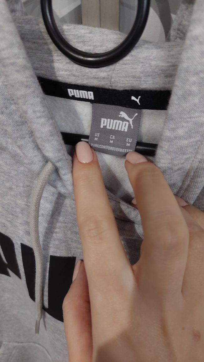 Szara bluza z kapturem puma rozmiar m