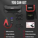 GREPRO Powerbank Rozruchowe Kable 3000A USB 12V LED Kompas