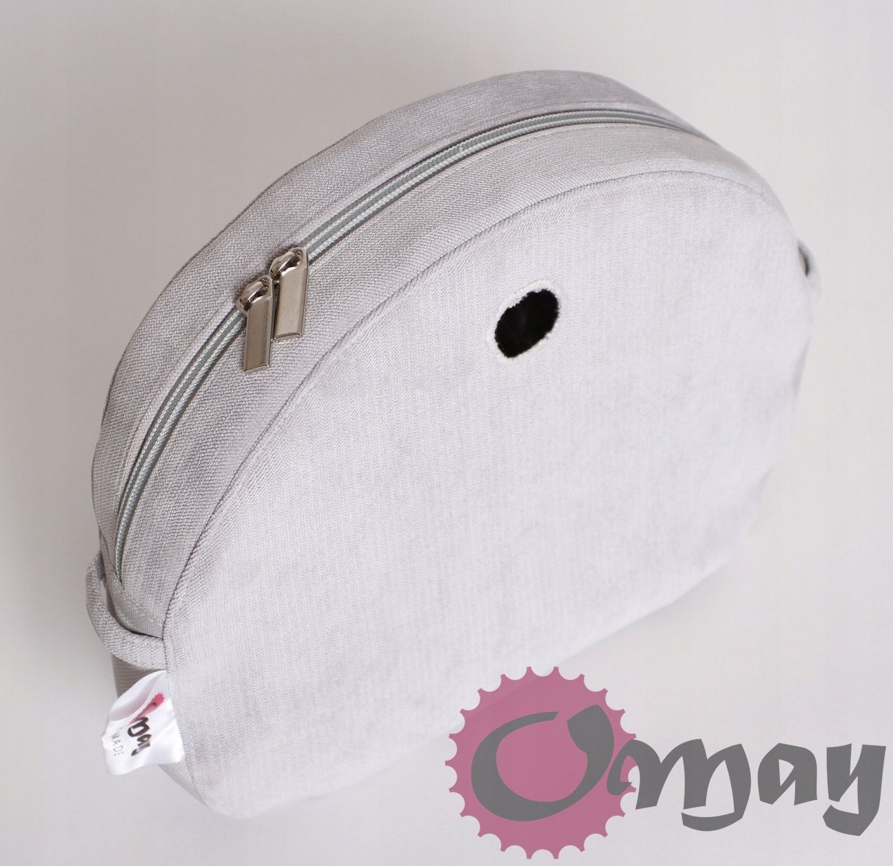 organizer OBAG MOON LIGHT welur szary grigio wkład 2 kieszenie OMAY