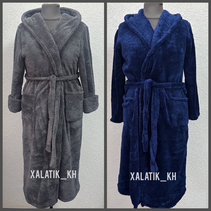 Мужской длинный халат с капюшоном (12 расцветок)