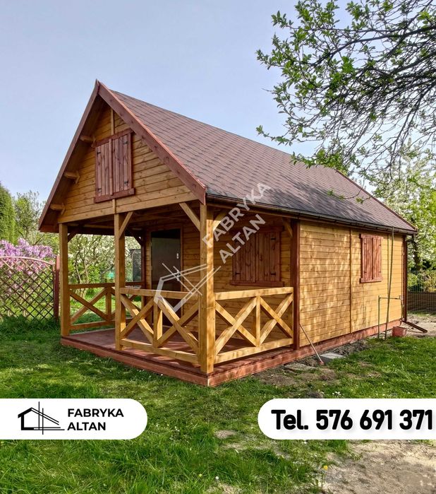 Domek letniskowy, drewniany, ogrodowy, 7x4, FOX