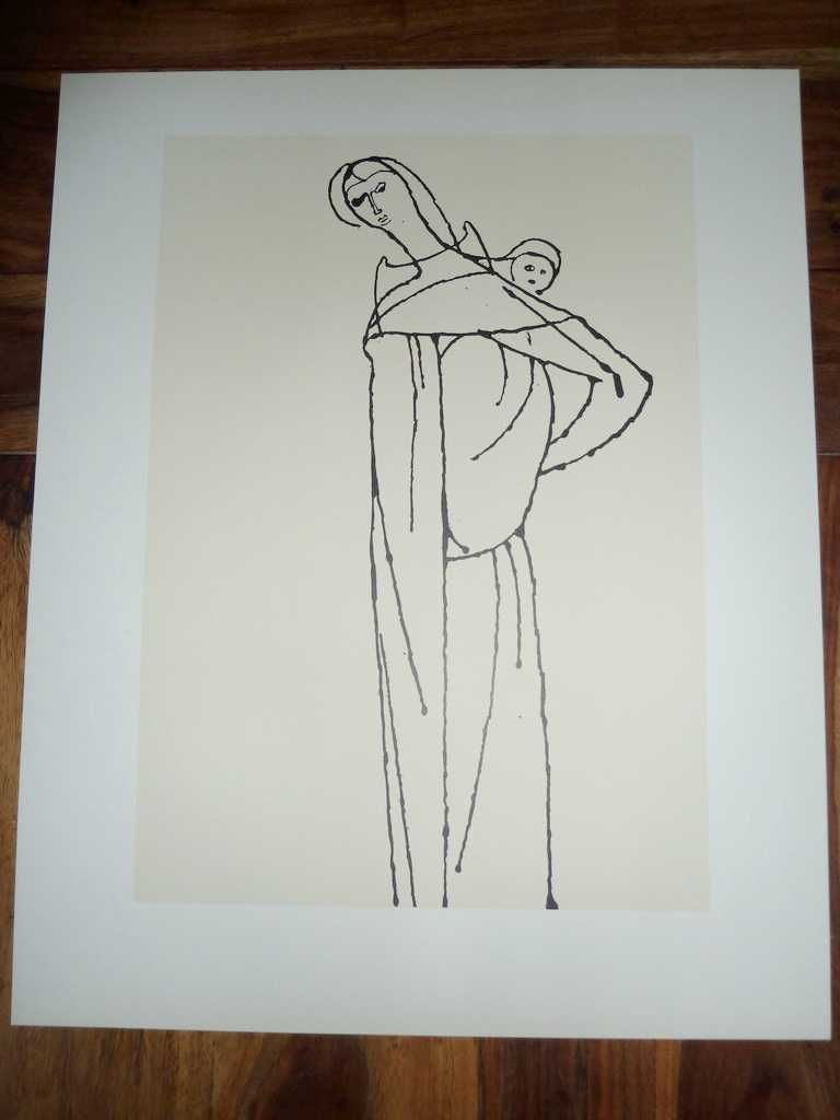 TADEUSZ KULISIEWICZ - "Kobieta z dzieckiem" -1974/82- (format 51 x 41)