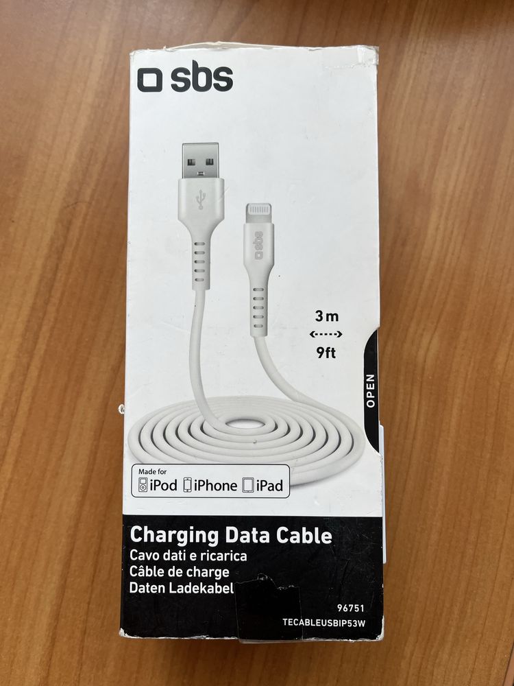 Kabel Lightning USB A 3 metry