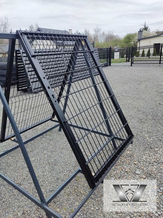 Furtka | Bramka wejściowa ogrodzeniowa z panela 2D Czarna + słupy