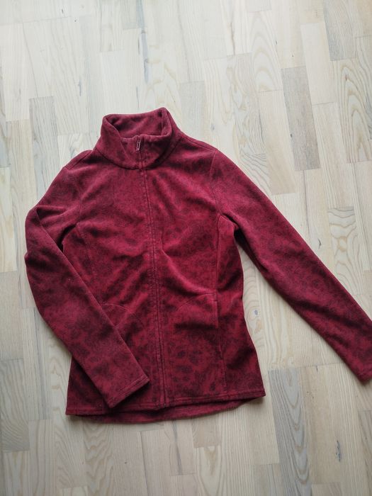 Polar bluza zasuwana polarowa polarkowa ciepła burgundowa kwiaty kwiat