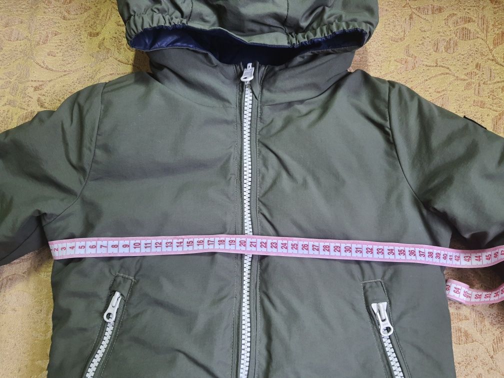 Двусторонняя зимняя куртка пуховик пуховая курточка на 3-4 года