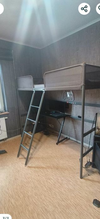 Łóżko piętrowe na antresoli Ikea stan bdb z materacem