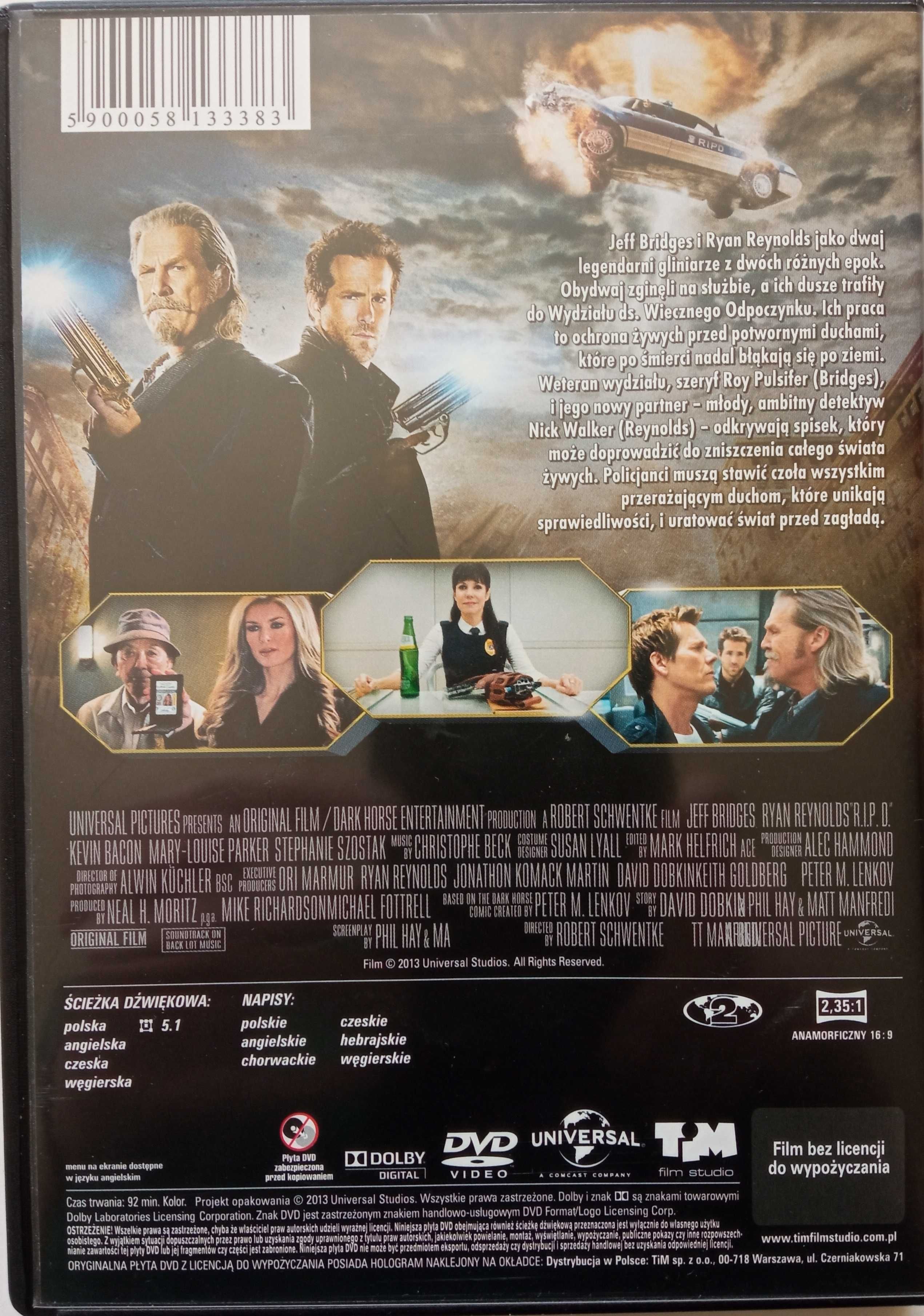 R.I.P.D. Agenci z zaświatów  DVD  Jeff Bridges, Ryan Reynolds