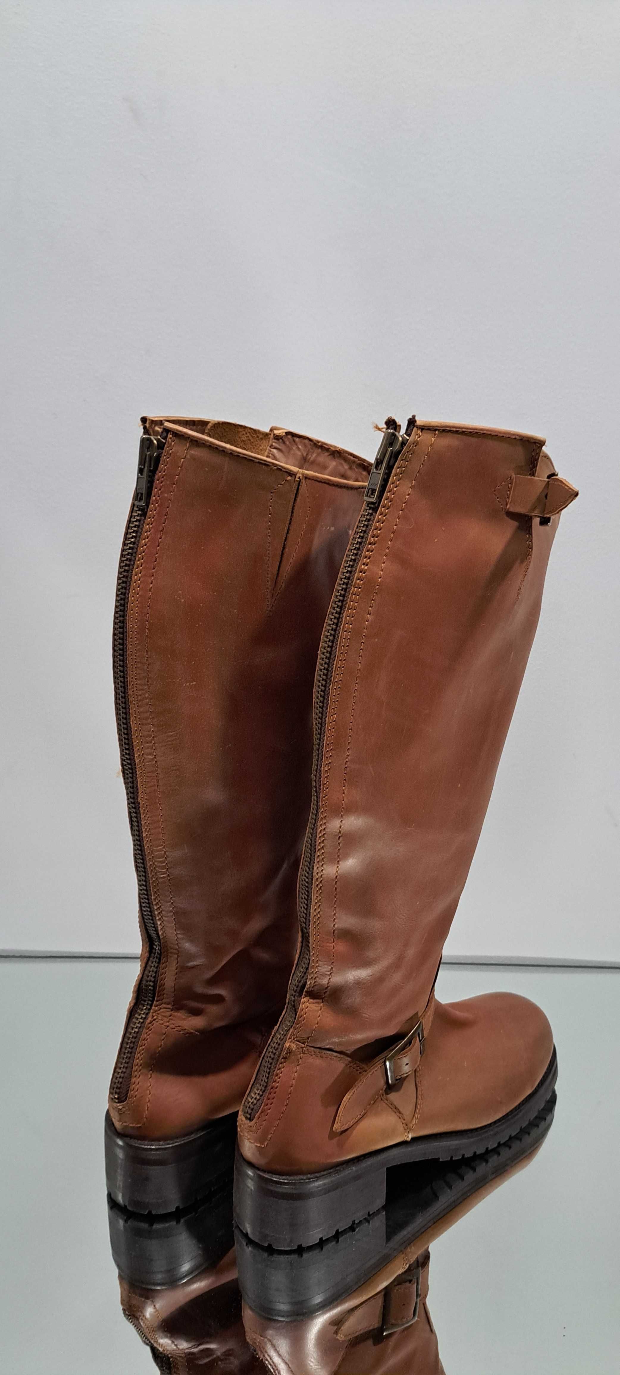 Kozaki oficerki Ellos r 42  28 cm tylny zamek