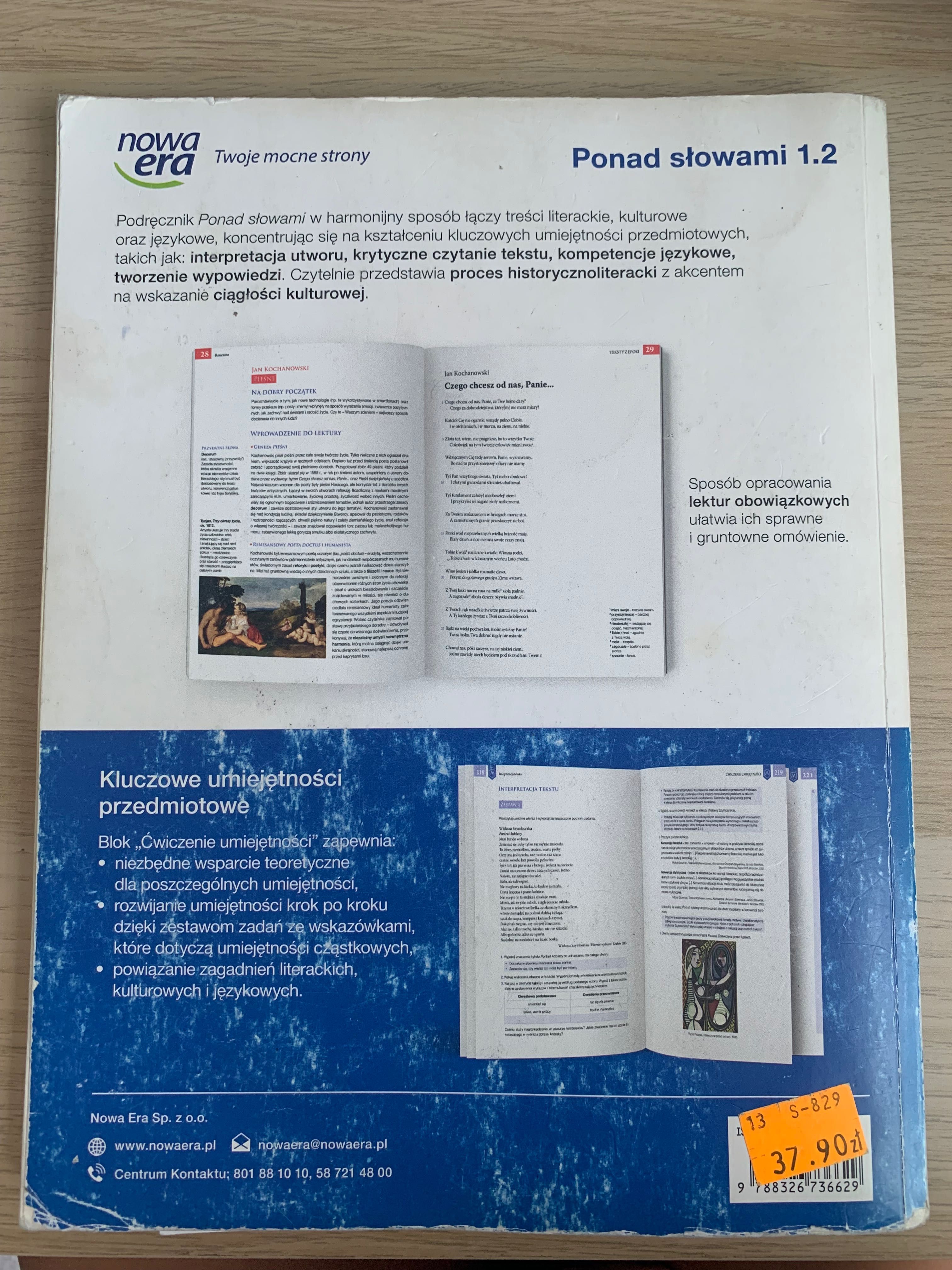 Podręcznik Ponad Słowami klasa 1 cześć 2