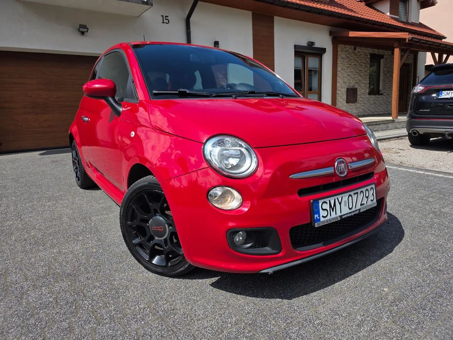Fiat 500 bezwypadkowy, alufelgi 16'', klimatyzacja, półskóry, ZAREJESTROWANY