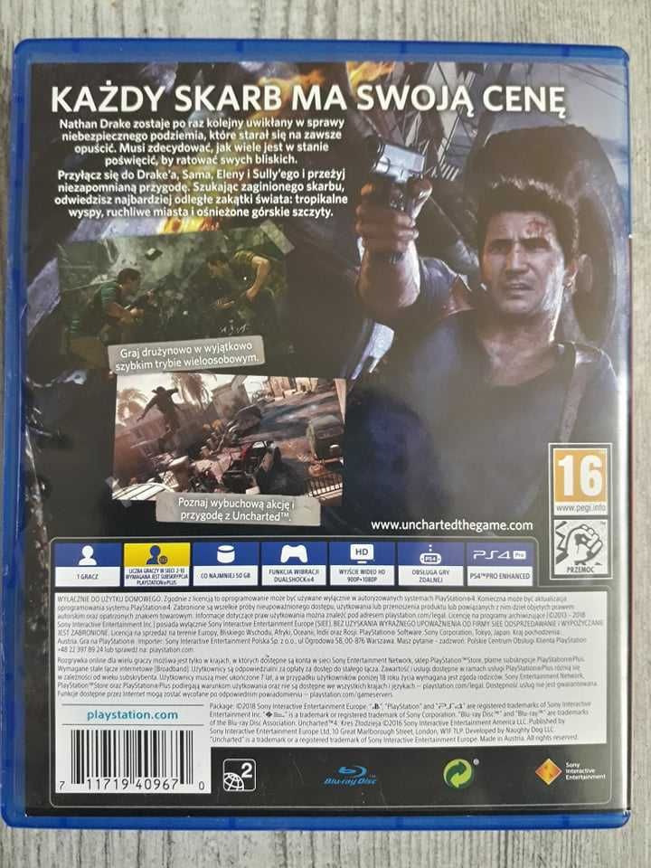 Gra Uncharted 4 Kres złodzieja PS4/PS5 Polska Wersja Playstation