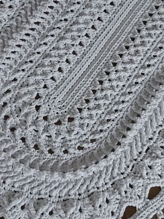 Dywan 160x240 handmade ze sznurka Boho na szydełku biały