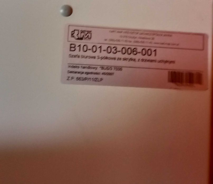 Szafa biurowa na dokumenty z sejfem