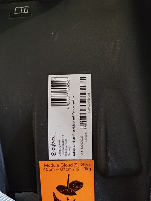 Cybex Cloud Z I-Size Plus Mustard Yellow 0-13 kg z bazą
