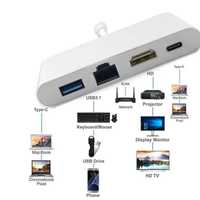 Hub Хаб 4в1 для Macbook, Ноутбук HDMI USB 3.0 TypeC Ethernet USB HUB