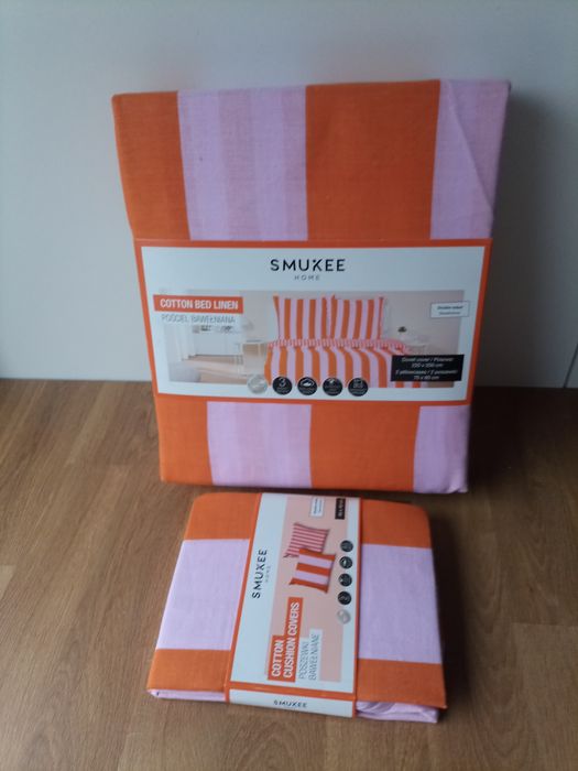 Pościel 5 elementów bawełna 100% Smukee komplet pościeli w pasy