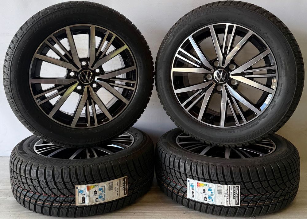 Vw Golf koła Alu 205/55r16 Bridgestone 5x112 Oryginał Nowe