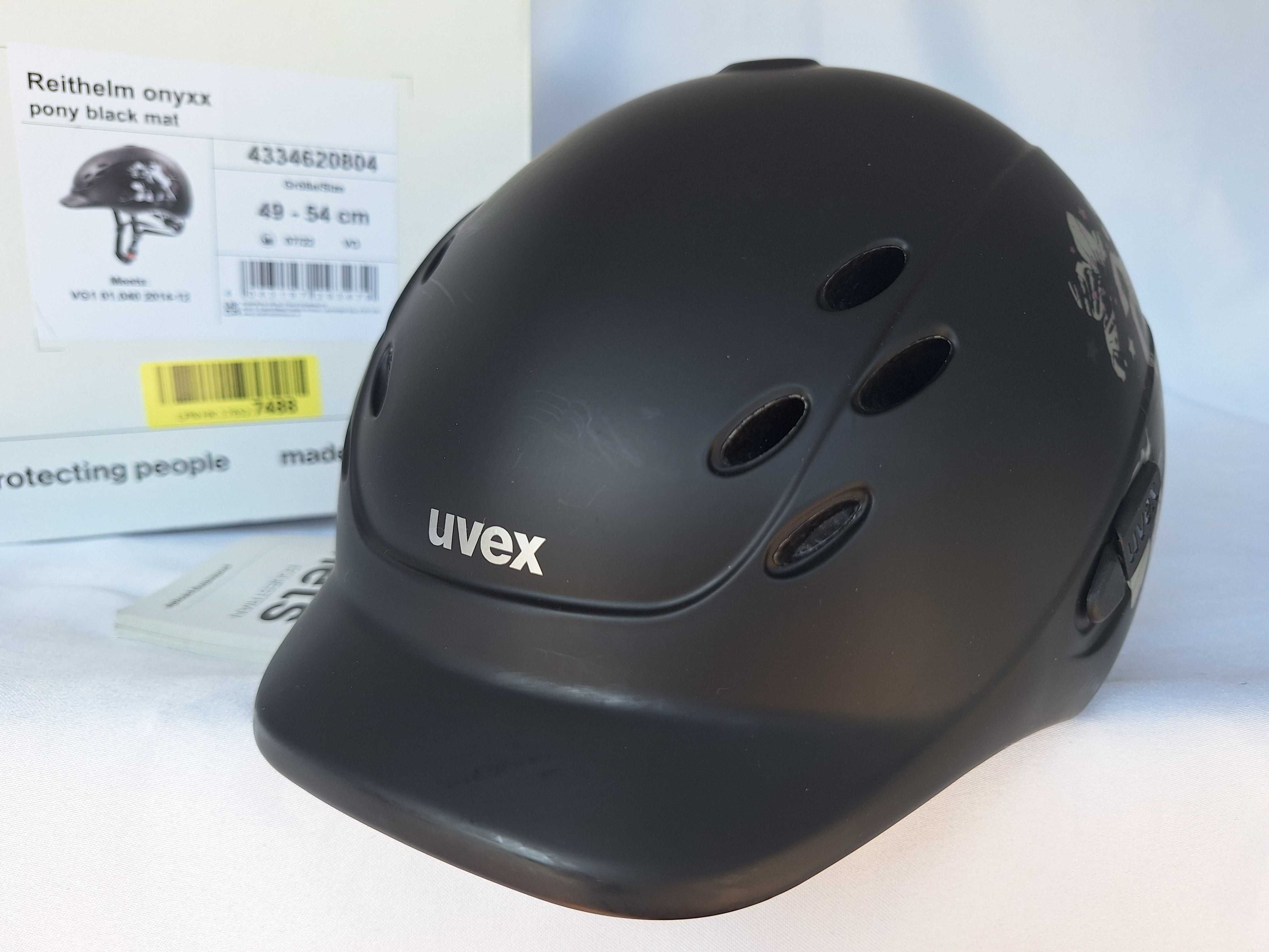 Kask jeździecki toczek Uvex Reithelm Onyxx Pony Black 3XS-XS 49-54cm