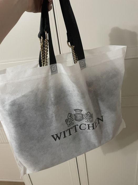 Torebka shopper z pikowanej ekoskóry z ozdobnym łańcuszkiem Wittchen