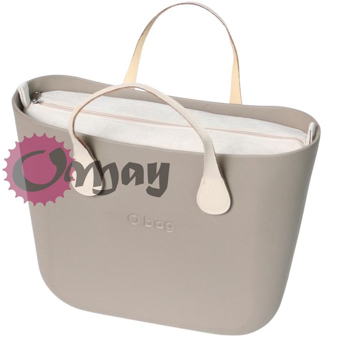 BEŻOWY WELUR organizer OBAG STANDARD 2 kieszenie hummus wkład OMAY