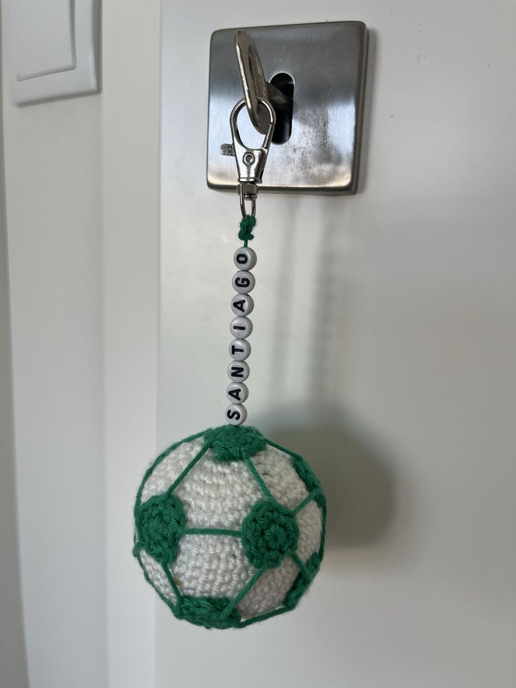 Porta chaves de bola de futebol