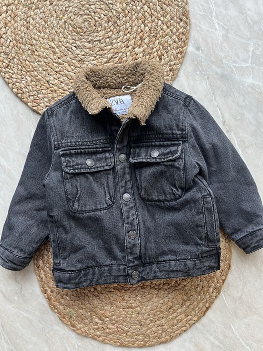 Утеплена куртка джинсова zara 18-24 місяці 92 см