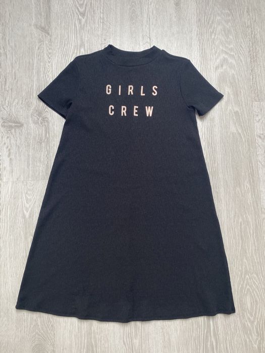 Sukienka C&A 34/36 XS z nadrukiem czarna mini tshirtowa casual