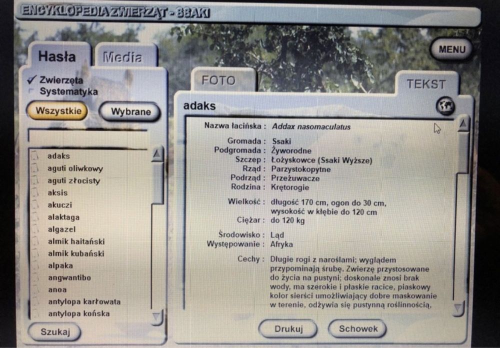 Encyklopedia Zwierząt - Ssaki CD-ROM