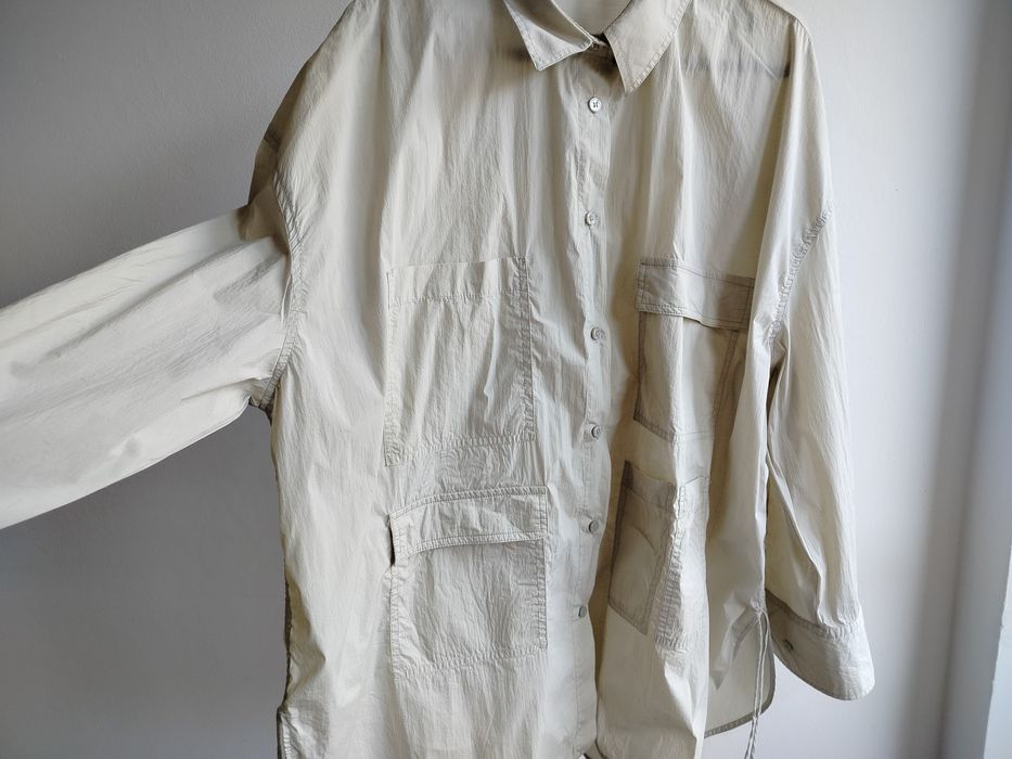 Zara koszula safari cargo zielona oversize XXL