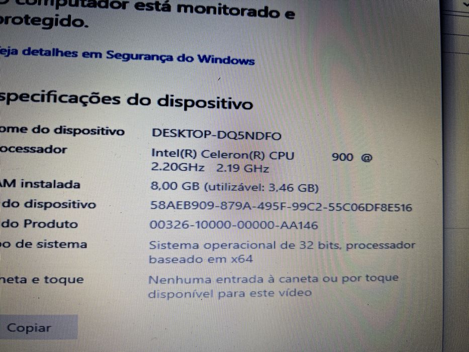 Portatil dell com carregador beteria viciada