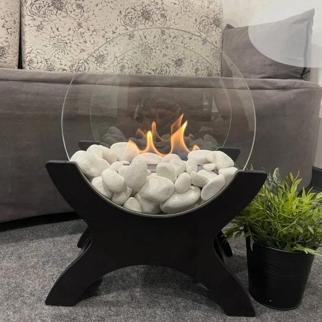 Підлоговий біокамін Senator для квартири без диму (темний венге)